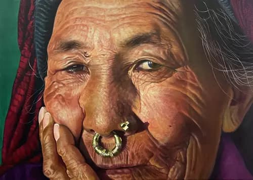 SEONA SOMMER:Elderly Lady from India With Nose Ring,2020