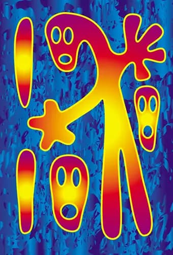 DMYTRO RYBIN:The image of a scary and funny ghost in bright colors on a blue background.,2021
