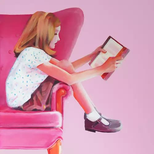 ISKOSMOSA:Girl on a pink armchair,2021