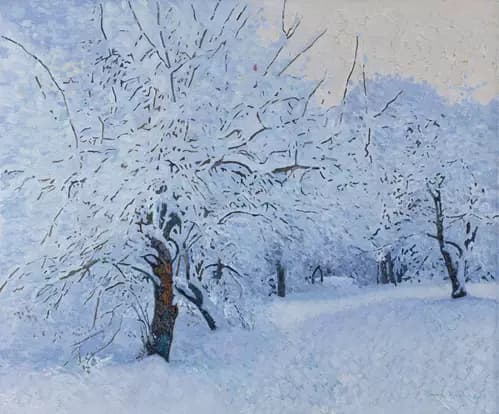 KOZHINART:Snow-covered garden. Kuzminki.,2019