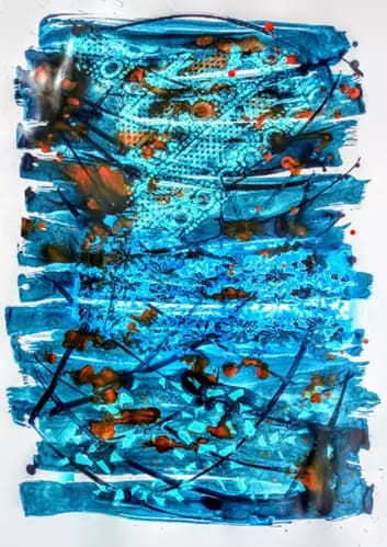 ARTMIABO:Blue Lake Abstract Art,2019
