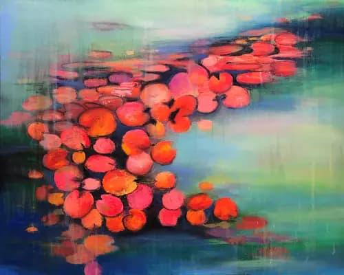 AMITA DAND:Abstract Lily Pond - I,2019