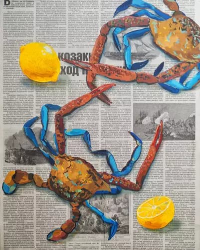 DELNARA EL:Crabs on the newspaper,2021