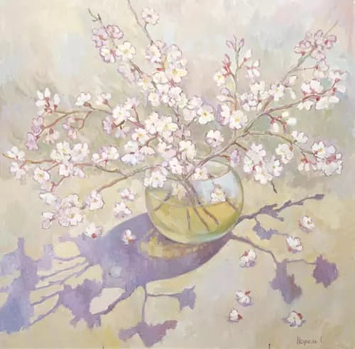 SVETLANA NOREL:Flowering apricot branches,2019