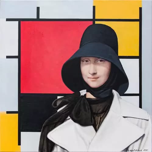 NATALIYA BAGATSKAYA:Lisa Visiting Mondrian-3,2021