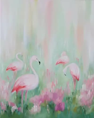 ALINA  OL:Flamingos in the garden,2022
