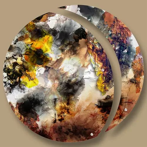 LYNNE GODINA-ORME | LYNNEGOART | ABSTRACT ARTIST:Ring Of Fire - Diptych,2022