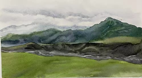 DARIA KAMISHANOVA:Next to mountain river (sketch),2021