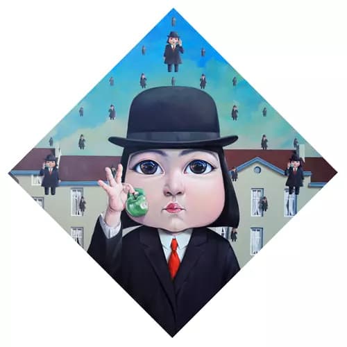 SUGIRI WILLIM:Social Distancing ( homage to Rene' Magritte ),2020